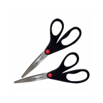 Office Depot Brand Scissors, 8in, Straight, Black, Pack Of 2