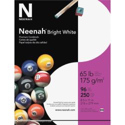 Neenah Premium Card Stock, Bright White, Letter (8.5in x 11in), 65 Lb, Pack Of 250