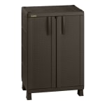 Inval 40inH Storage Cabinet With Adjustable Shelves, Brown