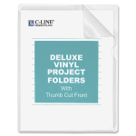 C-Line Non-Glare Vinyl Project Folders, Letter Size, Clear, Box Of 50