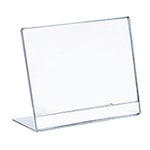 Azar Displays L-Shaped Acrylic Sign Holders, 3-1/2in x 3-1/2in, Clear, Pack Of 10 Holders