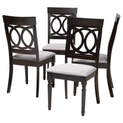 Baxton Studio Peter Dining Chairs, Sand/Dark Brown, Set Of 4 Chairs