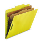 Nature Saver 2-Divider Classification Folders, Letter Size, Yellow, Box Of 10