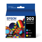 Epson 202 Claria Cyan, Magenta, Yellow Ink Cartridges, Pack Of 3, T202520-S