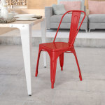 Flash Furniture Commercial Stackable Chair, Red