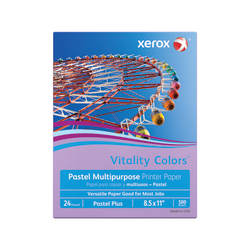 Xerox Vitality Colors Pastel Plus Color Multi-Use Printer & Copy Paper, Lilac, Letter (8.5in x 11in), 500 Sheets Per Ream, 24 Lb, 30% Recycled