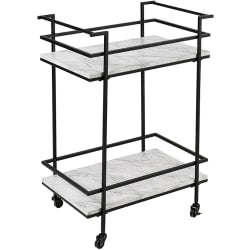 LinonCasimer 6-Drawer Rolling Home Office Storage Cart, White