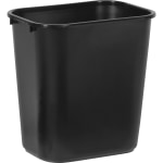 Rubbermaid Commercial 28 QT Medium Deskside Wastebaskets - 7 gal Capacity - Rectangular - Dent Resistant, Durable, Rust Resistant, Easy to Clean - 15in Height x 10.5in Width x 14.5in Depth - Plastic - Black - 12 / Carton