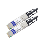 AddOn 3m Brocade Compatible QSFP+ DAC - Direct attach cable - QSFP+ to QSFP+ - 10 ft - twinaxial - for Brocade ICX 6610-24, 6610-48, 6650-32, 6650-40, 6650-48, 6650-56, 6650-80