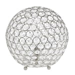 Lalia Home Elipse Glamorous Crystal Orb Table Lamp, 10inH, Chrome