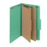 Smead Pressboard Classification Folders, 2 Dividers, Legal Size, 100% Recycled, Green, Pack Of 5