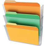 Deflecto Stackable Wall Pocket File, 3 Pack, Clear