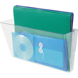 deflecto Single Unit Stackable DocuPockets - 1 Compartment(s) - 7in Height x 16.3in Width x 4in Depth - Wall Mountable - Clear - 1Each