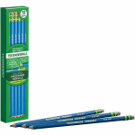 Dixon Eraser-Tipped Checking Pencils, HB Lead, Blue Lead, Pack Of 12 Pencils