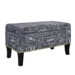 Linon Monica Storage Bench, 18inH x 32inW x 16inD, Grey Script