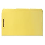 Sparco Color Fastener Folders With 2-Ply Tabs, Legal Size, Yellow, Box Of 50