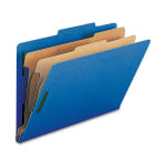 Nature Saver 2-Divider Classification Folders, Legal Size, Dark Blue, Box Of 10