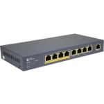 Amer 8+1 Port 10/100 Switch with 4 x PoE Ports and 5 x 10/100 - 9 Ports - Fast Ethernet - 10/100Base-TX - 2 Layer Supported - Twisted Pair - Desktop, Wall Mountable, Under Table - 3 Year Limited Warranty