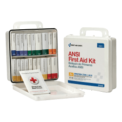 First Aid Only 50-Person First Aid Kit, 10inH x 10inW x 3inD, White