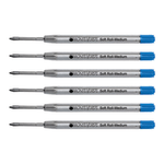 Monteverde Soft Roll Parker Style Ballpoint Refills, Medium Point, 0.7 mm, Turquoise, Pack Of 6