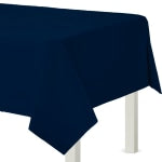 Amscan Flannel-Backed Vinyl Table Covers, 54in x 108in, Navy Blue, Pack Of 2 Covers