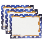 Hayes Certificates, 8-1/2in x 11in, Stars Border, 50 Certificates Per Pack, Set Of 3 Packs