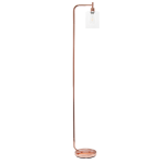 Simple Designs Modern Iron Floor Lamp, 67inH, Rose Gold Base/Clear Shade