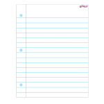 TREND Notebook Paper Wipe-Off Chart, 17in x 22in, Pack Of 6