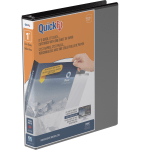 QuickFit View 3-Ring Binder, 1in Angle D-Rings, Black