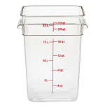 Cambro Camwear 22-Quart CamSquare Storage Containers, Clear, Set Of 6 Containers