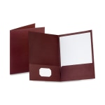 Oxford Linen Twin-Pocket Folders, 8 1/2in x 11in, Burgundy, Pack Of 25