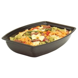 Cambro Camwear Rectangular Ribbed Bowls, 5 Qt, Black, Pack Of 4 Bowls