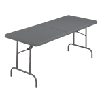 Iceberg IndestrucTable TOO Bifold Table - Rectangle Top - Contemporary Style - Adjustable Height - 72in Table Top Length x 30in Table Top Width x 2in Table Top Thickness - 29in Height - Charcoal, Powder Coated - Tubular Steel