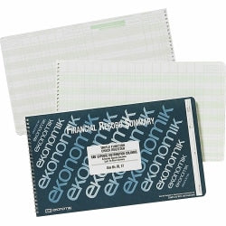 Ekonomik Standard Size Triple Function Check Registry - 40 Sheet(s) - Wire Bound - 14.75in x 8.75in Sheet Size - 18 Columns per Sheet - White Sheet(s) - Green Print Color - Recycled - 1 Each