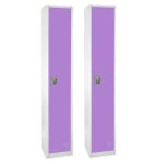 Alpine 1-Tier Steel Lockers, 72inH x 12inW x 12inD, Purple, Set Of 2 Lockers