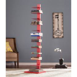 SEI Furniture Spine Tower Shelf, 65 1/4inH x 15 3/4inW x 16inD, Valiant Poppy