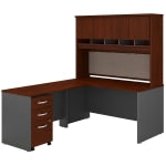 Bush Business Furniture 60inW L-Shaped Corner Desk With Hutch And Mobile File Cabinet, Hansen Cherry/Graphite Gray, Standard Delivery