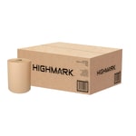 Highmark ECO Hardwound 1-Ply Paper Towels, 100% Recycled, Natural, 350ft Per Roll, Case Of 12 Rolls