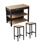 SEI Furniture Berinsly Kitchen Collection, Natural/Black