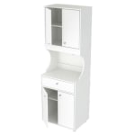 Inval Galley Melamine Kitchen Storage Cabinet, 4 Door, 67inH x 23-5/8inW x 14-5/8inD, White