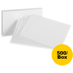 Oxford Printable Index Card - White - 3in x 5in - 85 lb Basis Weight - 500 / Bundle