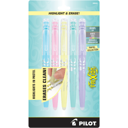 Pilot FriXion Light Pastel Erasable Highlighters, Chisel Point, Assorted Colors, Pack Of 5 Highlighters