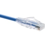 Unirise ClearFit Cat.6 Patch Network Cable - 9 ft Category 6 Network Cable for Network Device - First End: 1 x RJ-45 Network - Male - Second End: 1 x RJ-45 Network - Male - Patch Cable - Blue