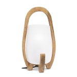 Lalia Home Organix Accented Table Lamp, 15inH, Translucent Glass/Natural Wood