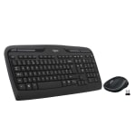 LogitechMK320 Wireless Straight Full-Size Keyboard & Ambidextrous Optical Mouse, Black