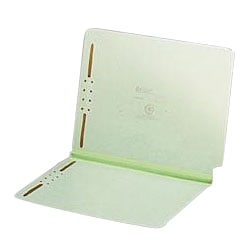 Pendaflex End-Tab Pressboard Folders With Fasteners, 1in Expansion, 2in Fasteners, Legal Size, Light Green, Box Of 25 Folders