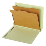 Pendaflex End-Tab Classification Folders, 2 1/2in Expansion, 8 1/2in x 11in, 2 Dividers, Light Green, Box Of 10 Folders