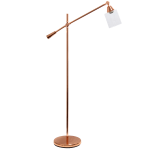 Lalia Home Swing-Arm Floor Lamp, 56inH, Clear Shade/Rose Gold Base