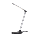 Adesso Simplee Lennox LED Desk Lamp with USB Port, 16-1/4inH, Matte Silver Shade/Glossy Black Base