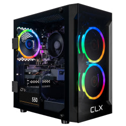 CLX SET Gaming Desktop PC, AMD Ryzen 7, 16GB Memory, 500GB Solid State Drive/2TB Hard Drive, Windows 11, GeForce RTX 3050 8GB GDDR6 Graphics